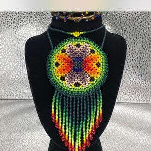 Southwestern ^^^^ Mexican ^*^ Hand  Beaded Necklace / Earrings *^*